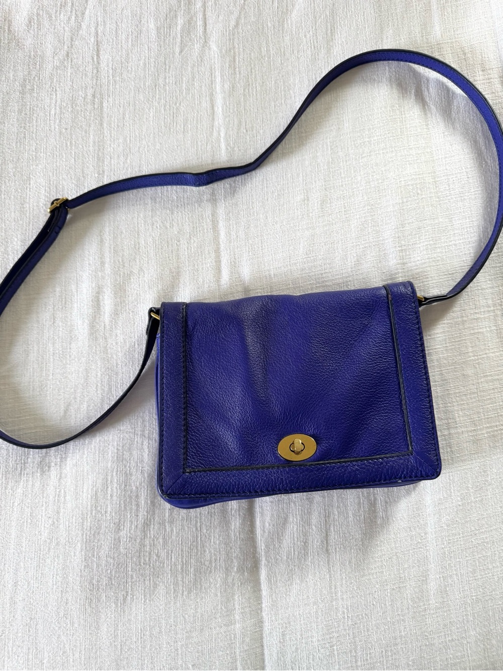 J. Crew Tillary Leather Crossbody Bag - Cobalt Blue
